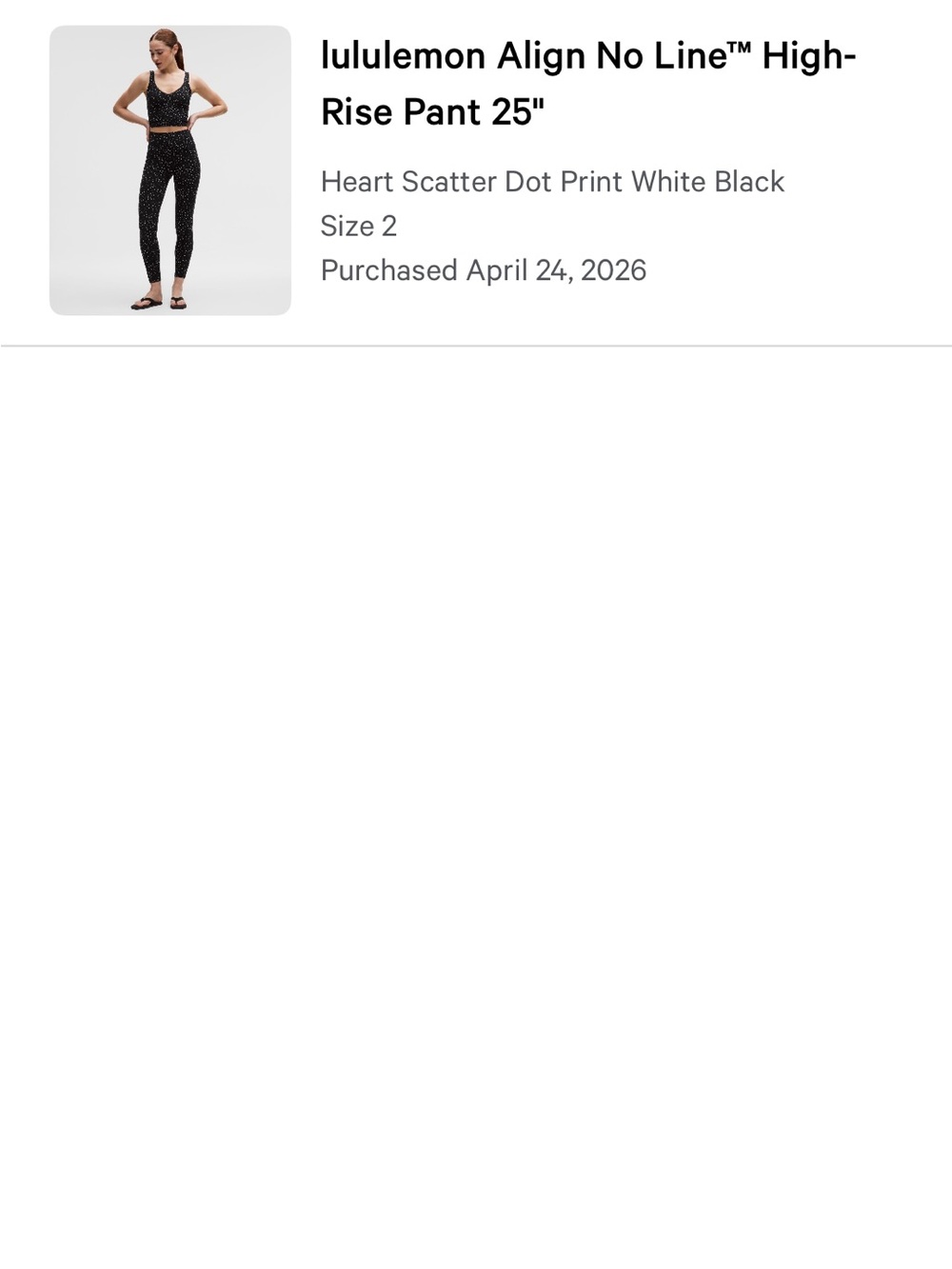 lululemon Align No Line High-Rise Leggings in Black with White Heart Scatter